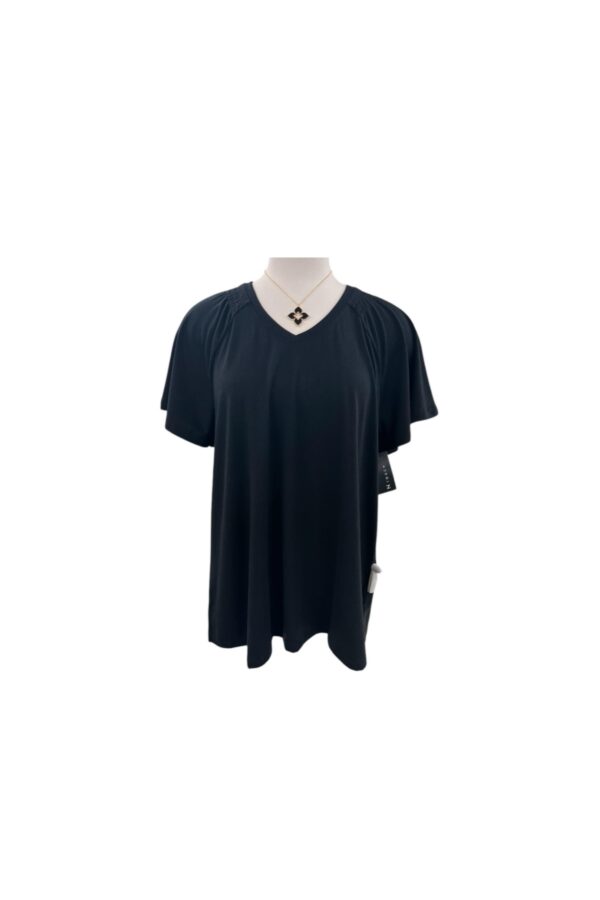 SOUTHERN LADY SHORT SLEEVE SMOCKED SHOULDER TOP