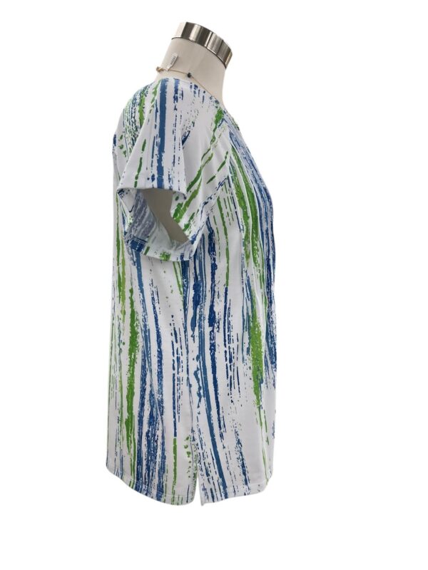 SOUTHERN LADY RAGLAN SHORT SLEEVE VERTICAL STRIPE TOP - Image 4