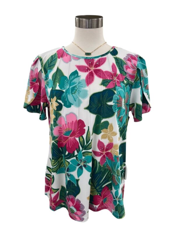 SOUTHERN LADY SHORT SLEEVE FLORAL TOP - Image 4