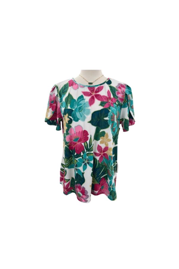SOUTHERN LADY SHORT SLEEVE FLORAL TOP