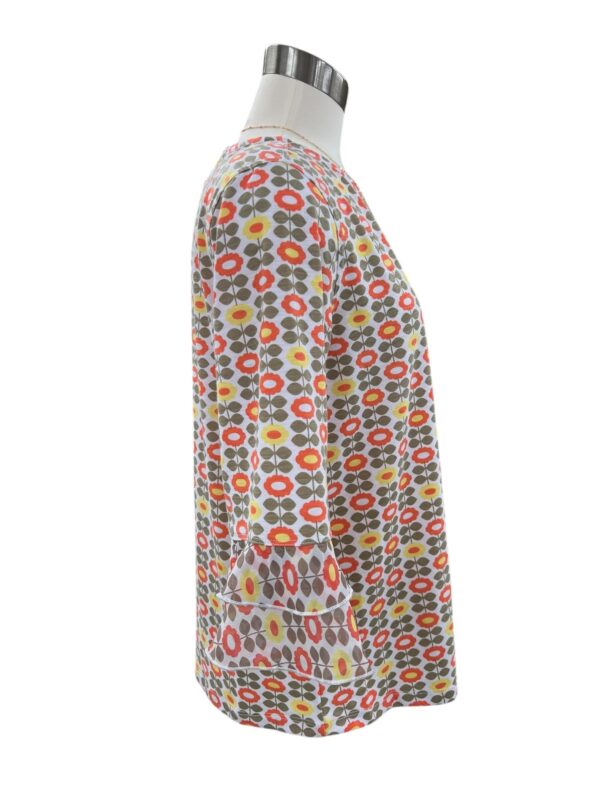 MULTIPLES FLORAL SIDE RUCHE FLOUNCE SLEEVE TOP - Image 3