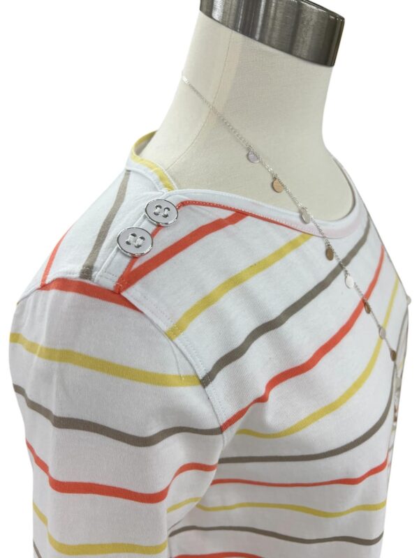 MULTIPLES ELBOW SLEEVE STRIPED KNIT TOP - Image 2