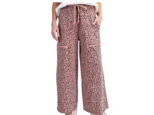 EASEL MINERAL WASH ANIMAL PRINT PANTS