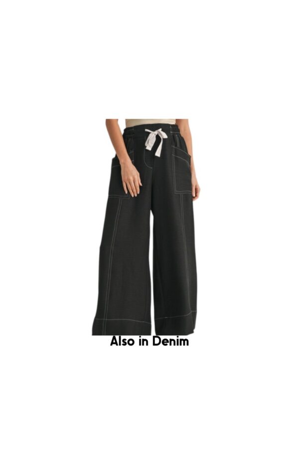 JODIFL TIE FRONT WIDE LEG PANT