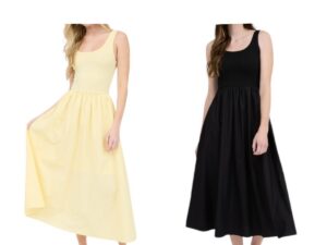 BLUPEPPER KNIT TANK MIDI WITH COTTON SKIRT