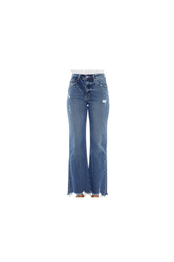 KAN CAN HIGH RISE SLIM WIDE LEG JEAN