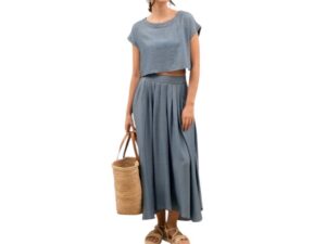 BLUPEPPER BOXY CHAMBRAY CROP TOP