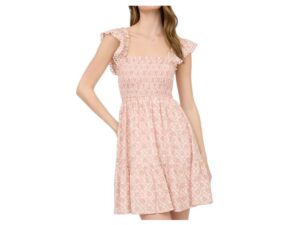 BLUPEPPER FLORAL TRELLIS PRINT MINI DRESS