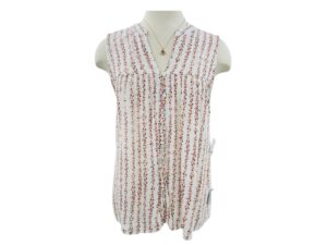 BE COOL V-NECK BUTTON FRONT WOVEN TANK