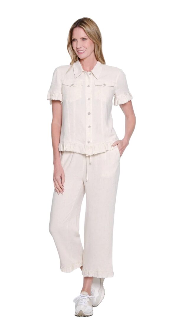 MULTIPLES SHORT SLEEVE RUFFLE SLEEVE/HEM JACKET - Image 6