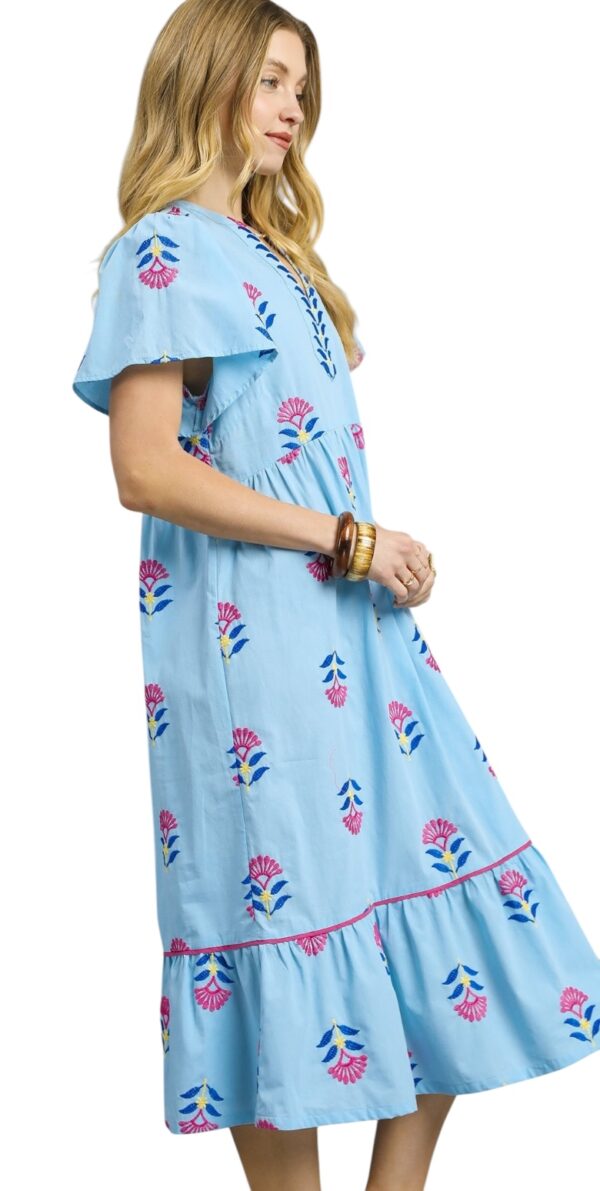 UMGEE PUFF SLEEVE PRINT MIDI DRESS - Image 5