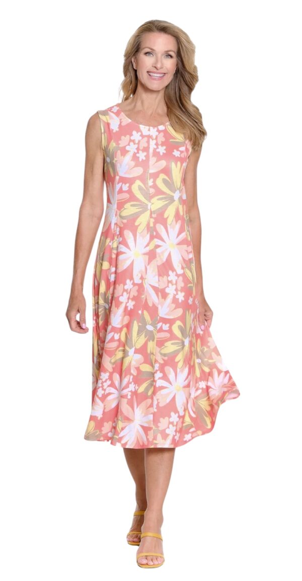 MULTIPLES MELON PRINT SCOOP NECK TANK DRESS - Image 2