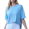 HAILEY & CO RAW EDGE ROLL SLEEVE CASUAL TOP - Image 5