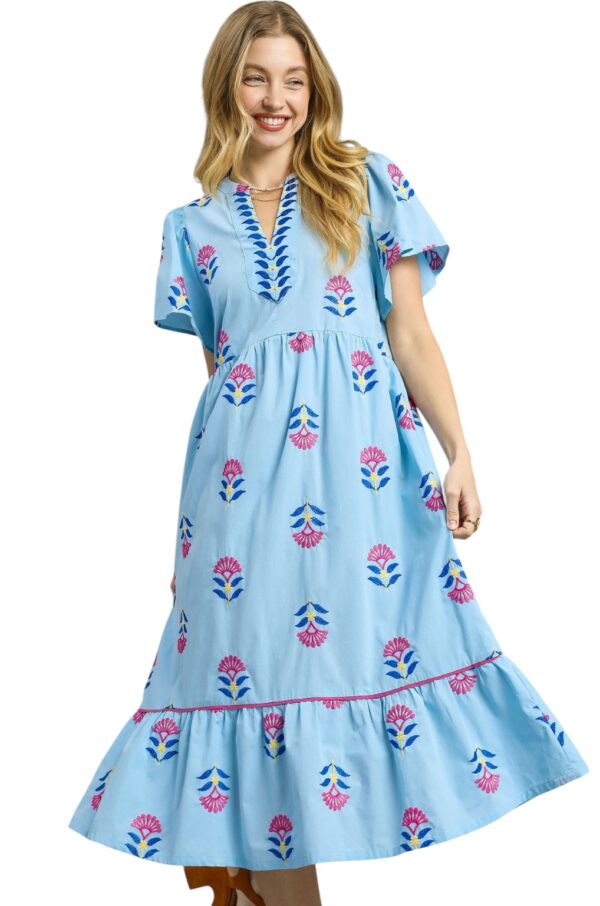 UMGEE PUFF SLEEVE PRINT MIDI DRESS - Image 2
