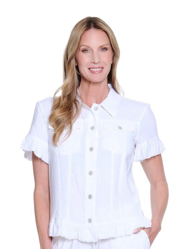 MULTIPLES SHORT SLEEVE RUFFLE SLEEVE/HEM JACKET - Image 8
