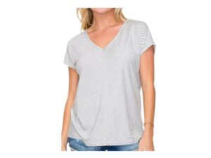 STACCATO V-NECK CHEVRON STRIPED TOP
