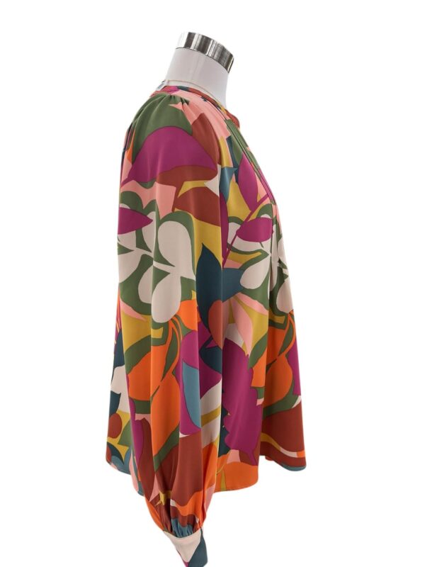 EASEL LONG SLEEVE PLEAT FRONT PRINT BLOUSE - Image 3