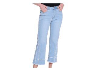 MULTIPLES 5 POCKET FRINGE FLARE CROP JEAN