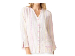 HABITAT BAJA WEAVE SPLIT MANDARIN SHIRT