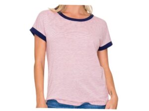 STACCATO STRIPED COLOR TRIM TOP