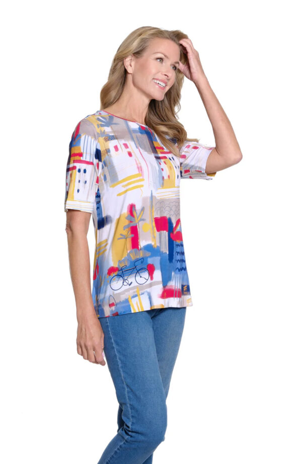 MULTIPLES 3/4 SLEEVE EMBELLISHED KNIT TOP - Image 3
