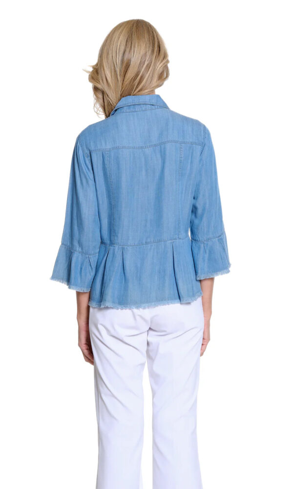 MULTIPLES 3/4 FLOUNCE SLEEVE PEPLUM JACKET - Image 4