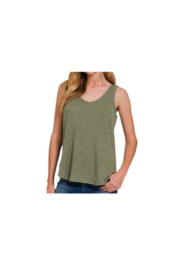 ZENANA DOUBLE SCOOP HACCI KNIT TANK