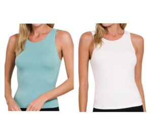 ZENANA DOUBLE LAYER ROUND NECK TANK