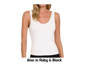 ZENANA DOUBLE LAYER V-NECK TANK