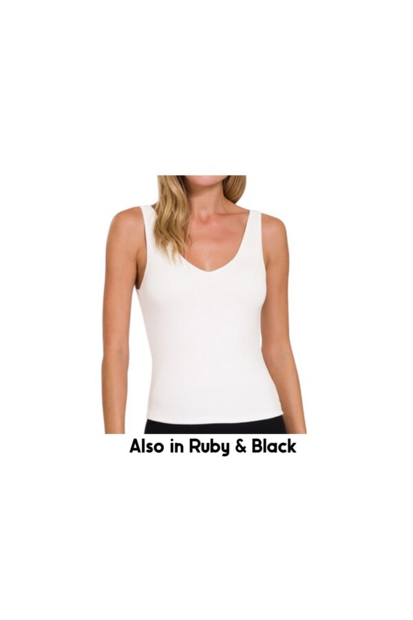 ZENANA DOUBLE LAYER V-NECK TANK