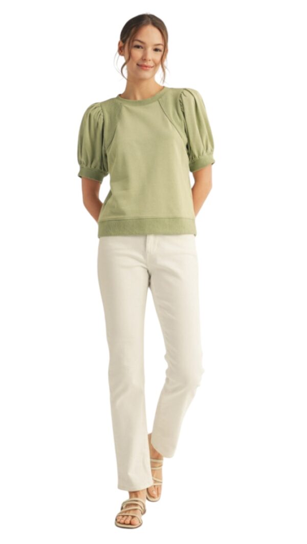 JODIFL PUFF SLEEVE FRENCH TERRY TOP - Image 4