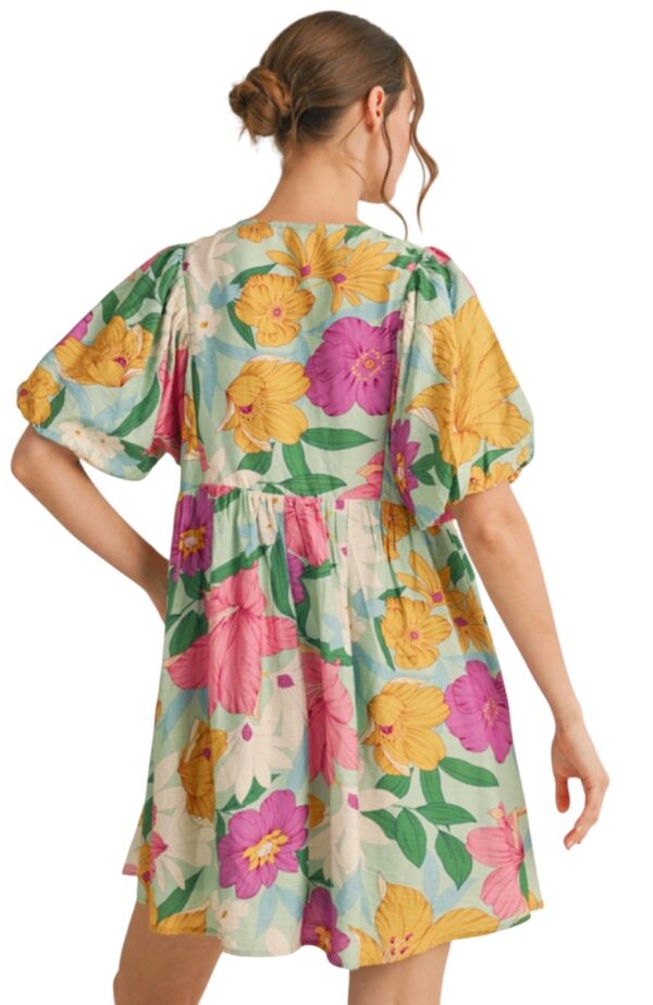JODIFL FLORAL PUFF SLEEVE BABY DOLL DRESS - Image 5