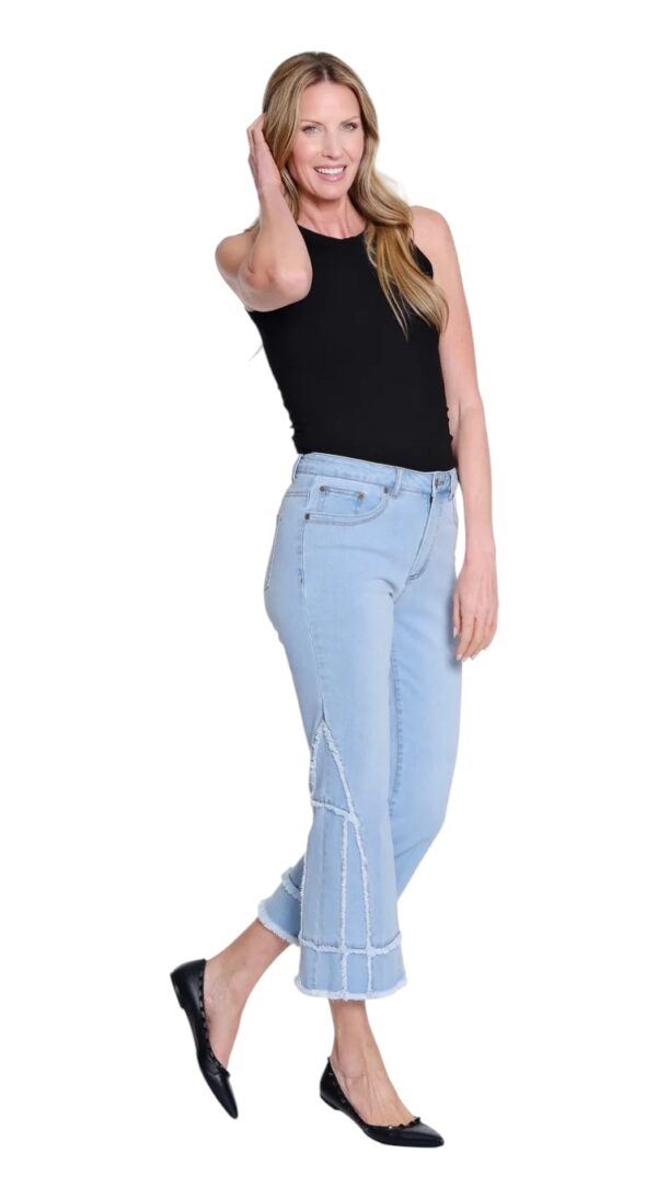 MULTIPLES 5 POCKET FRINGE FLARE CROP JEAN - Image 10