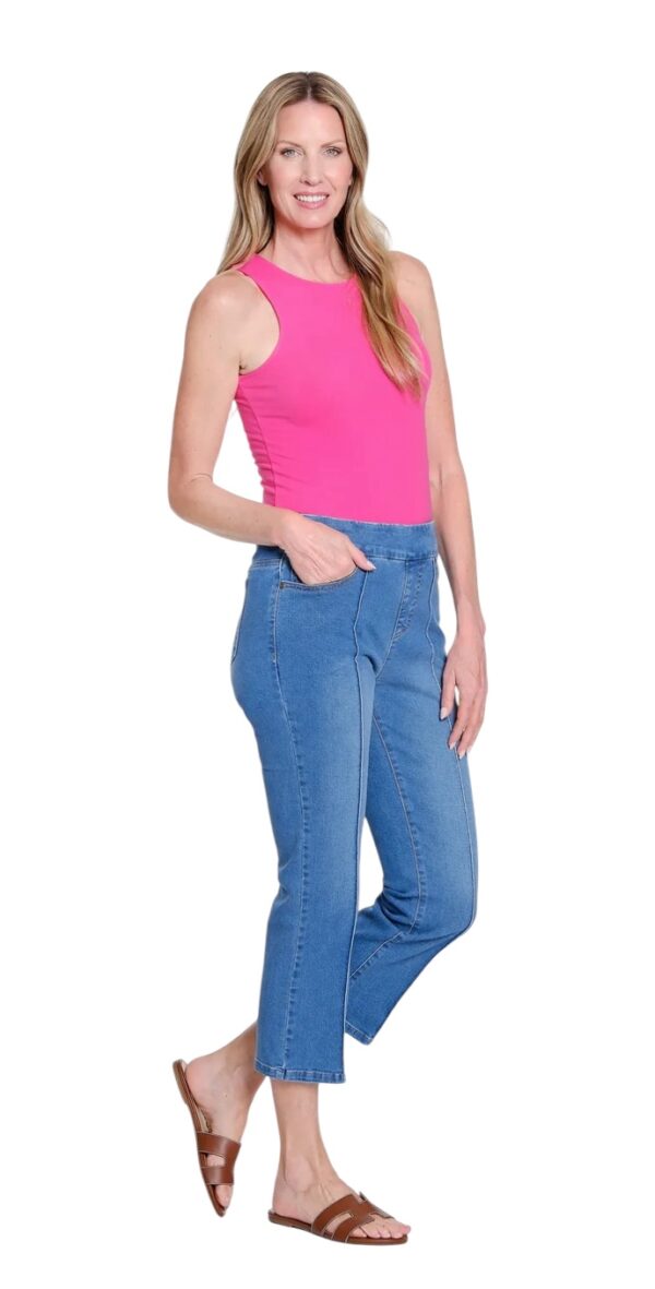 MULTIPLES PINTUCK FLARE CROP JEAN - Image 7