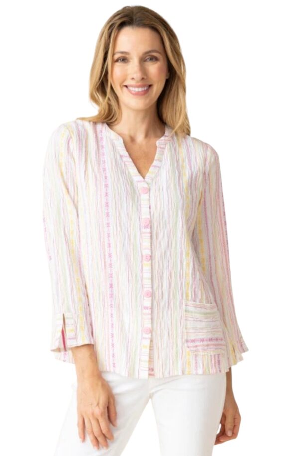 HABITAT BAJA WEAVE SPLIT MANDARIN SHIRT - Image 2