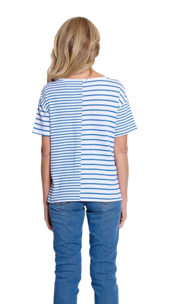 MULTIPLES SHORT SLEEVE SCOOP NECK PUCKER KNIT TOP - Image 3