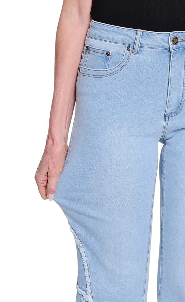 MULTIPLES 5 POCKET FRINGE FLARE CROP JEAN - Image 9