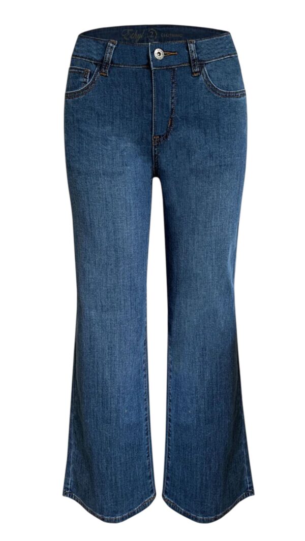ETHYL WIDE FLARE DENIM CROP - Image 2