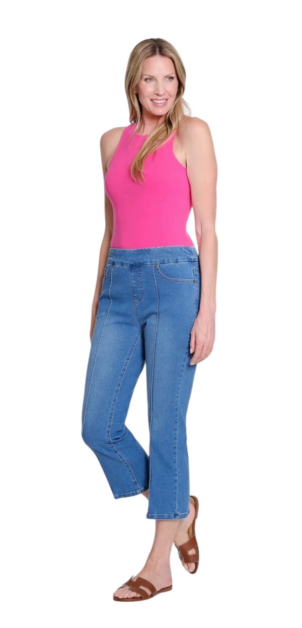 MULTIPLES PINTUCK FLARE CROP JEAN - Image 5