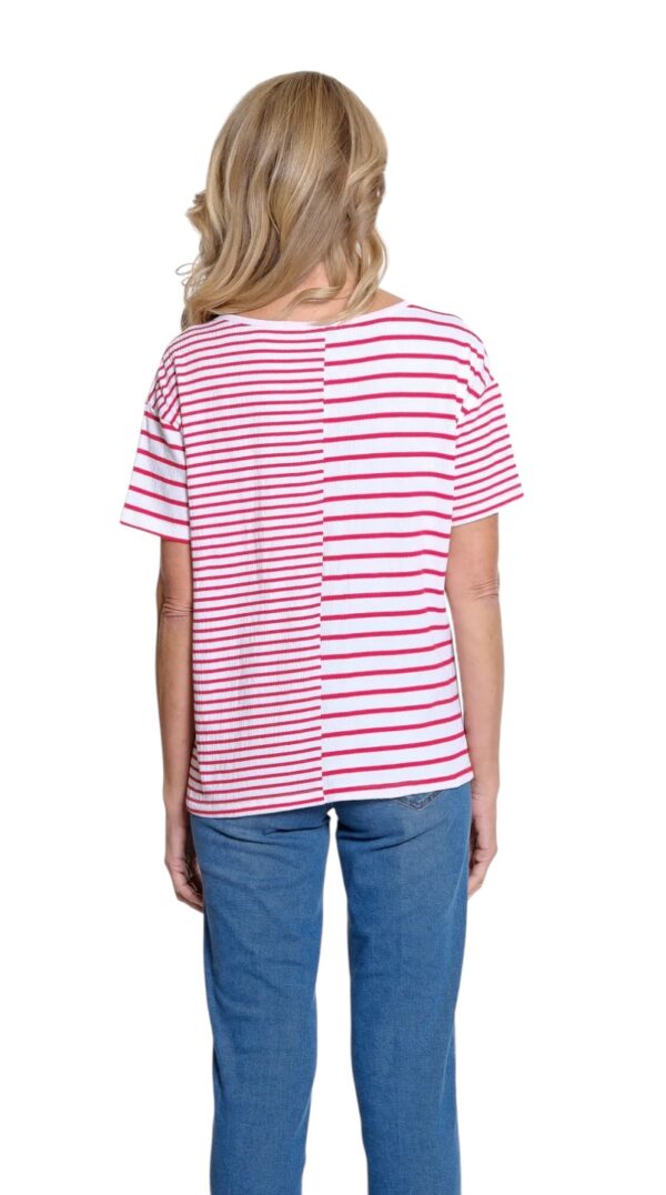 MULTIPLES SHORT SLEEVE SCOOP NECK PUCKER KNIT TOP - Image 6