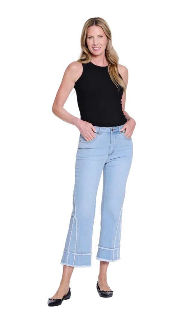MULTIPLES 5 POCKET FRINGE FLARE CROP JEAN - Image 7