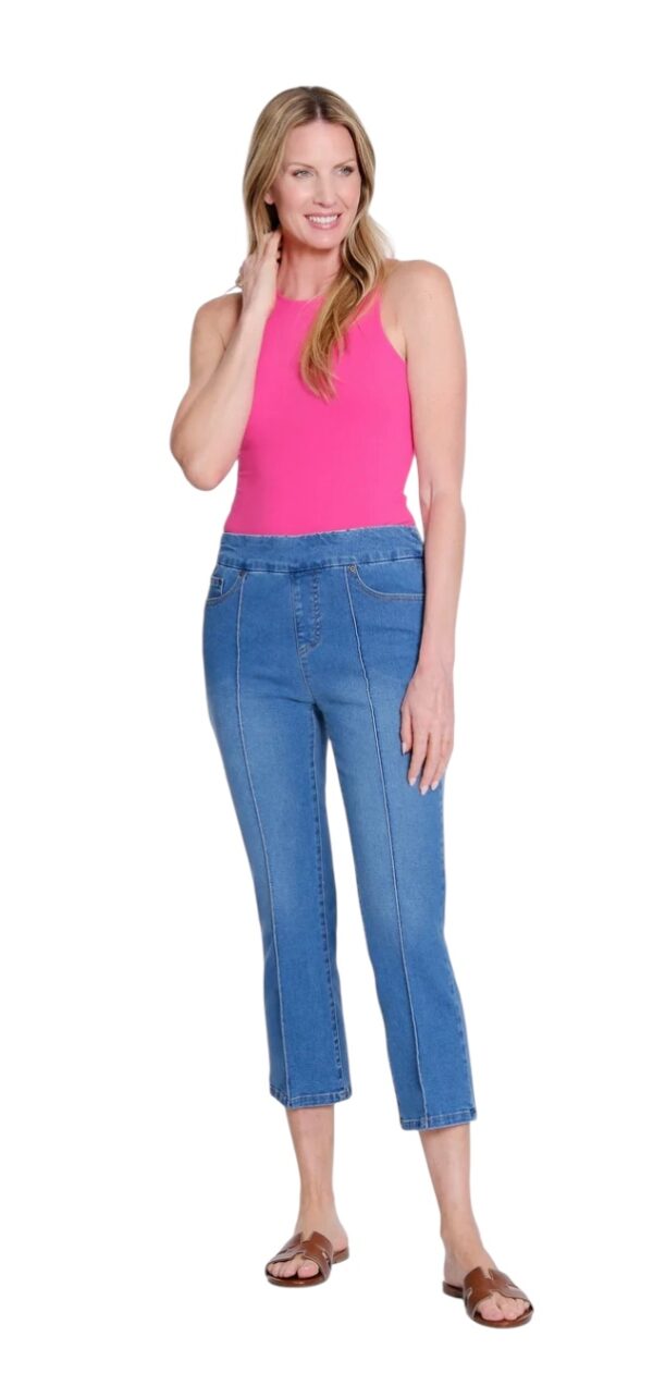 MULTIPLES PINTUCK FLARE CROP JEAN - Image 4