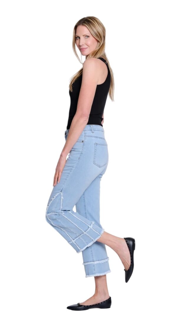 MULTIPLES 5 POCKET FRINGE FLARE CROP JEAN - Image 5