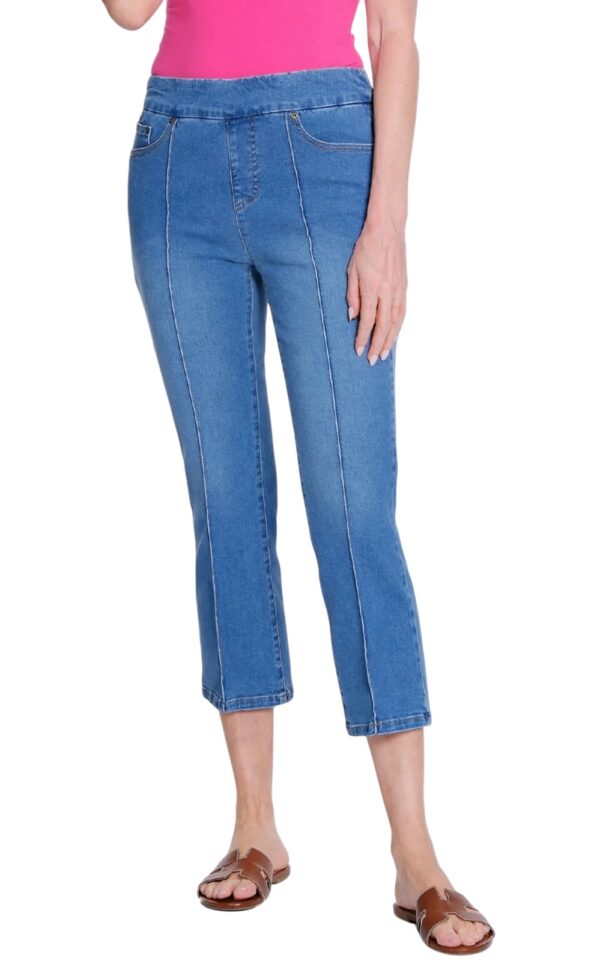 MULTIPLES PINTUCK FLARE CROP JEAN - Image 2