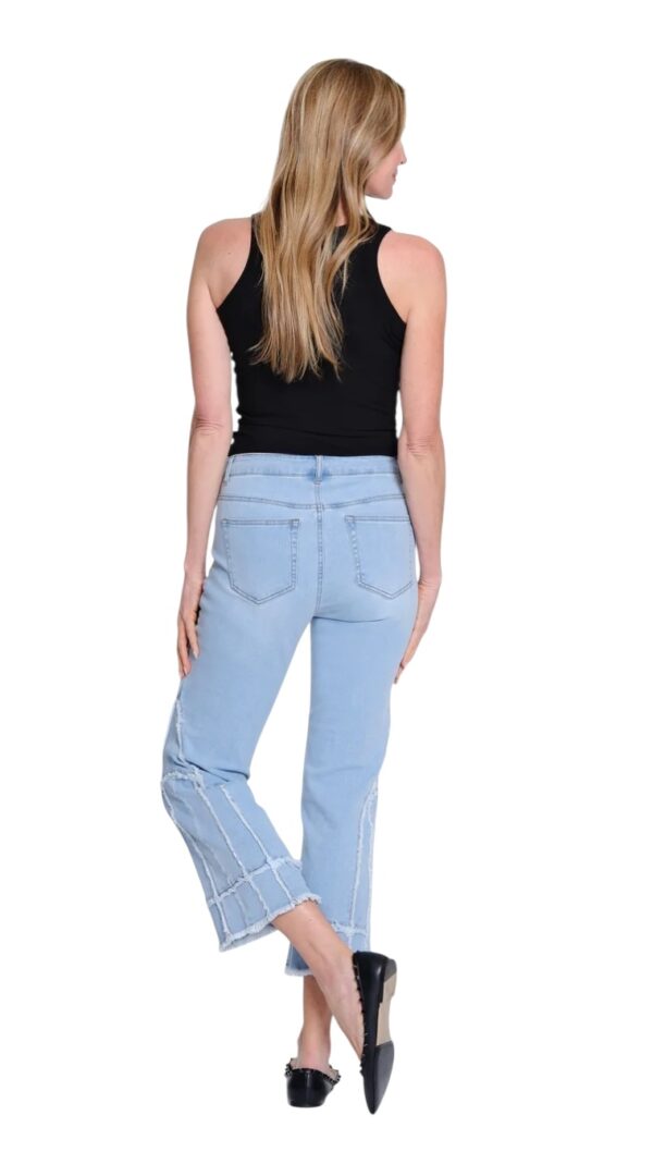 MULTIPLES 5 POCKET FRINGE FLARE CROP JEAN - Image 4