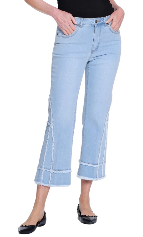 MULTIPLES 5 POCKET FRINGE FLARE CROP JEAN - Image 2
