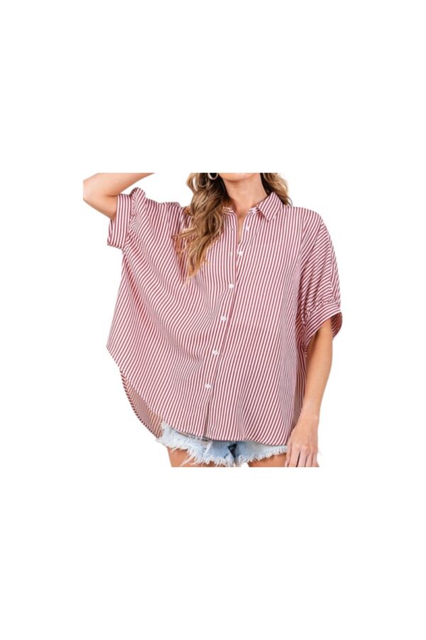 SEWN AND SEEN STRIPED BOXY OXFORD BUTTON DOWN