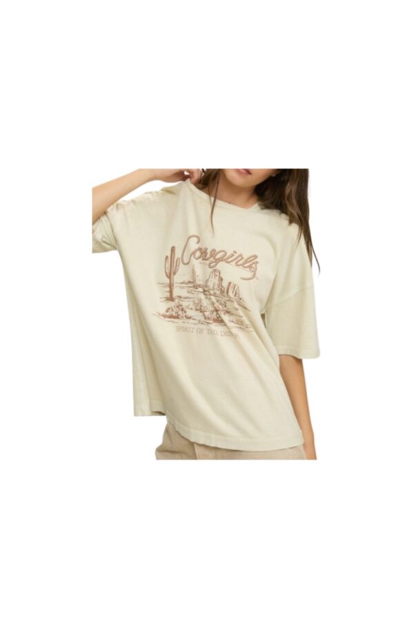 BLUPEPPER MINERAL WASH RELAXED COWGIRL TEE