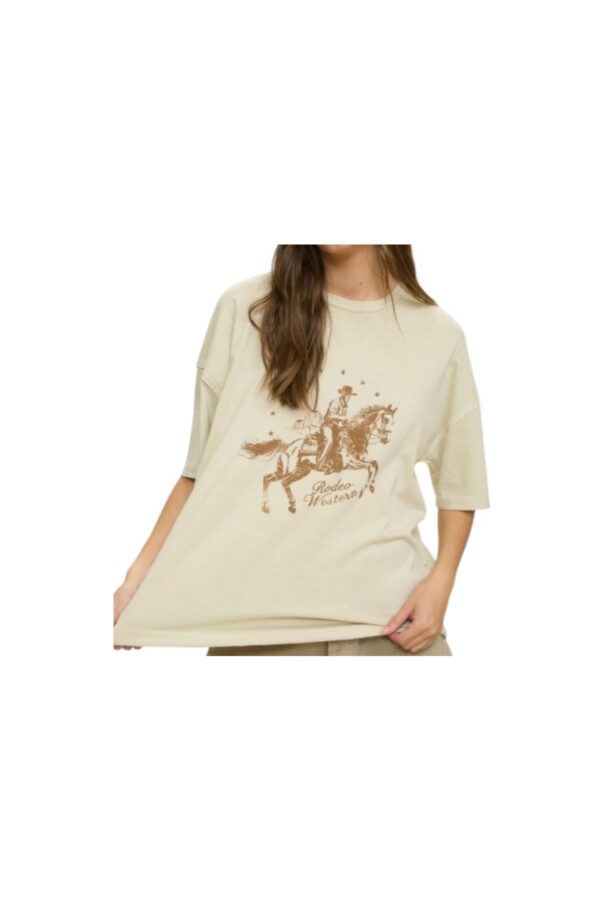 BLUPEPPER MINERAL WASH RELAXED RODEO WESTERN TEE