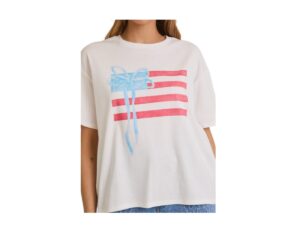 GILLI SHORT SLEEVE FLAG SCREEN PRINT TEE